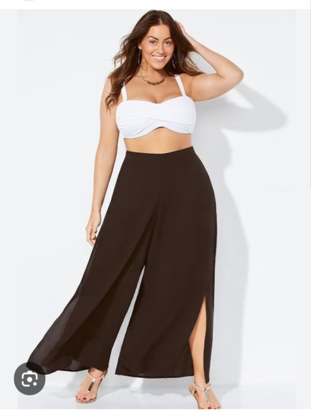 SWIMSUITS FOR ALL MARA BEACH PANTS WITH SIDE SLITS BLACK 18/20 STYLE # 92273